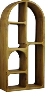 Boekenkast ROND tropisch hardhout 86cm breed voorraad, 1 of 2 laden, Nieuw, 150 tot 200 cm, 25 tot 50 cm