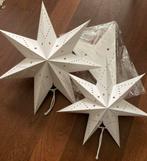 Set 3 retro papieren kerststerren wit Nieuw 75cm, 45cm 35cm, Ophalen of Verzenden, Nieuw
