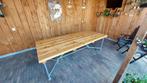 Grote tuintafel met steigerbuis onderstel, Tuin en Terras, Tuinsets en Loungesets, Ophalen, Zo goed als nieuw