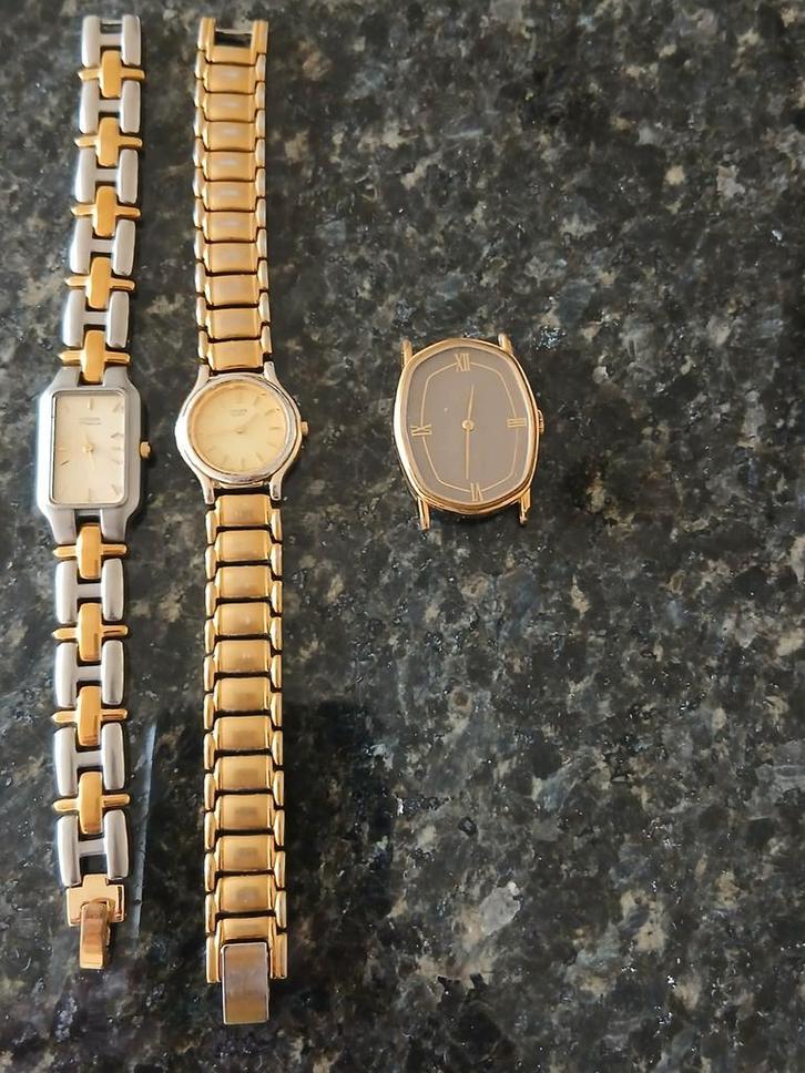 3 Vintage Dameshorloges - Collectie, Sieraden, Tassen en Uiterlijk, Horloges | Dames, Gebruikt, Polshorloge, Overige merken, Staal
