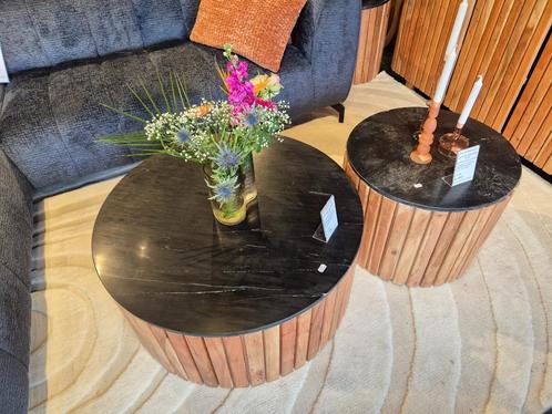 Salontafel Zanzibar Marmer | 90cm & 60cm | Showmodelkorting!, Huis en Inrichting, Tafels | Salontafels, Nieuw, Minder dan 50 cm