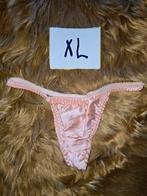 Satijnen string  maat xl, Verzenden, Zwart, String