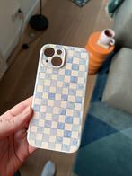 Nieuw iPhone 15 hoesje - blauw checker patroon, Ophalen of Verzenden, Nieuw, Hoesje of Tasje