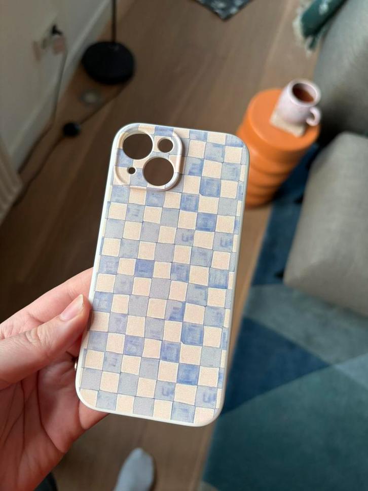 Nieuw iPhone 15 hoesje - blauw checker patroon, Telecommunicatie, Mobiele telefoons | Hoesjes en Frontjes | Apple iPhone, Nieuw