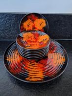 Jaren 70 gebaksstel fat-lava, Ophalen of Verzenden, Keramiek, Overige stijlen, Kop(pen) en/of Schotel(s)