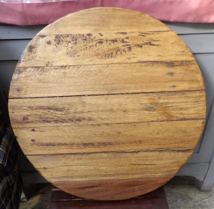 houten plateau/ dienblad/ groot serveerblad, Huis en Inrichting, Woonaccessoires | Dienbladen, Zo goed als nieuw, Hout, Rond, Ophalen of Verzenden