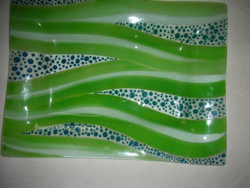 JOHN ROSS originals handmade DESIGN glazen/glas schaal groen, Huis en Inrichting, Woonaccessoires | Schalen en Manden, Nieuw, Schaal