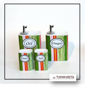 Retro menage-set * peper * zout * olie * azijn * beschikbaar voor biedingen