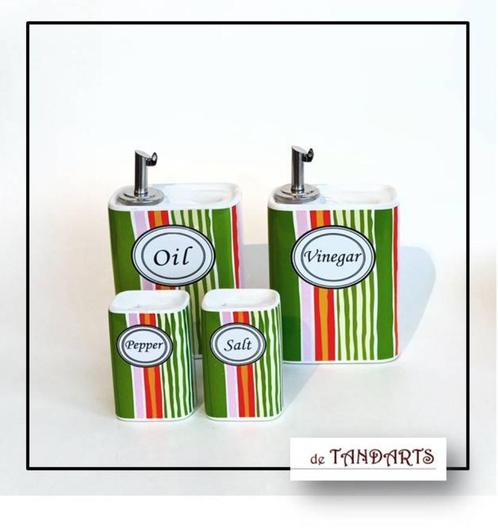 Retro menage-set * peper * zout * olie * azijn *, Huis en Inrichting, Keuken | Keukenbenodigdheden, Nieuw, Ophalen of Verzenden