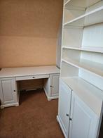 Ikea bureau met bijpassende kast offwhite, Ophalen, Gebruikt, Met deur(en), 200 cm of meer