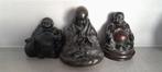 3 mooie houten boeddha beeldjes, zware kwaliteit., Ophalen of Verzenden, Zo goed als nieuw