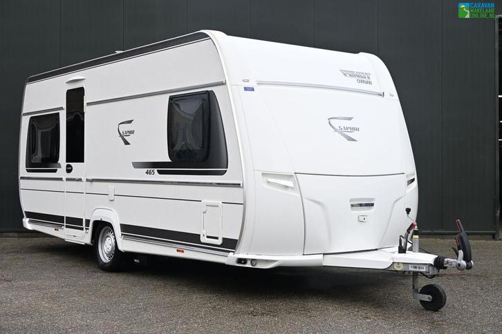 Fendt Saphir 465 SFB Voortent|MoverVloerverw.|Airco|BOVAG25, Caravans en Kamperen, Caravans, Bedrijf, tot en met 4, 1250 - 1500 kg
