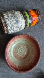Vintage lava vaas en schaaltje, Antiek en Kunst, Antiek | Keramiek en Aardewerk, Ophalen of Verzenden