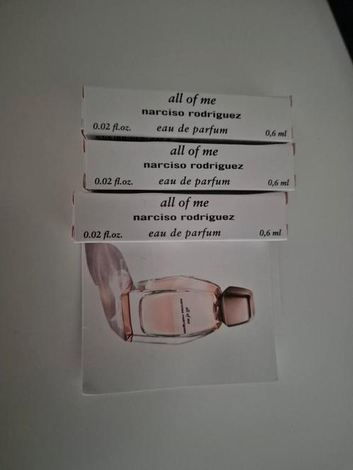 3 proefjes Narciso Rodriquez All of Me 0,6 ml edp, Sieraden, Tassen en Uiterlijk, Uiterlijk | Parfum, Nieuw, Ophalen of Verzenden