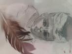 Aquarel, Indisch jongetje, Antiek en Kunst, Verzenden