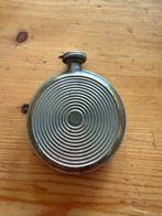 Vintage Art Deco Parfumflesje Zilverkleurig Metaal, Ophalen of Verzenden