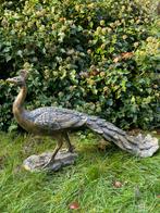 Pauw antiekgoud beeld tuin vijver zwembad boerderij boer, Ophalen, Nieuw, Kunststof, Dierenbeeld