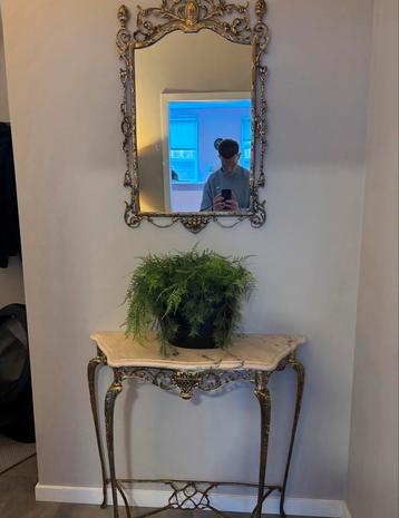 Haltafel/Kaptafel Set - Bewerkt Metaal & Marmer beschikbaar voor biedingen