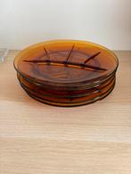 5 vintage glazen fondueborden, Huis en Inrichting, Keuken | Servies, Glas of Glazen, Ophalen of Verzenden, Overige stijlen, Glas