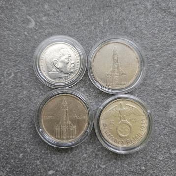 4 stuks zilveren munt duitsland beschikbaar voor biedingen