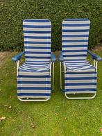 Twee inklapbare stoelen, Tuin en Terras, Ligbedden, Ophalen, Gebruikt, Aluminium, Inklapbaar