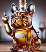 Prachtige glazen Whisky karaf Franse Bulldog (320ml), Verzamelen, Glas en Borrelglaasjes, Ophalen of Verzenden, Nieuw, Overige typen