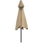 Parasol met LED-verlichting en stalen paal 300 cm taupe, Tuin en Terras, Parasols, Ophalen of Verzenden