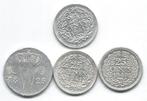 4 x 25 cent 1825  - 2x 1941 - 1943 p, Zilver, 25 cent, Ophalen of Verzenden, Koningin Wilhelmina