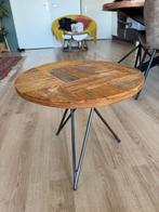 Ronde houten bijzettafel - Round side table -  50 cm, Minder dan 55 cm, Gebruikt, Rond, Hout