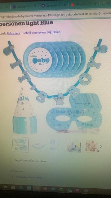 Partij van babyshower genderreveal bordjes jongen / meisje beschikbaar voor biedingen
