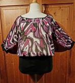 mooi chiffon tuniekje paars zwart M, Ophalen of Verzenden, Zo goed als nieuw, Maat 38/40 (M), Overige kleuren