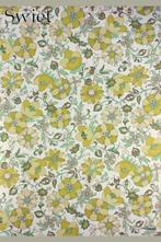 5440 Retro bloemenbehang vinyl groen wit beige bruin swiet, Verzenden, Bruin