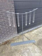 Grote staander in metaal met 6 cilinder vazen in glas, Ophalen, Overige kleuren, 75 cm of meer, Glas