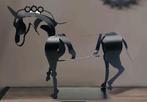 Luxe Zwarte Metalen Paard Sculptuur Hol Design Eyecatcher, Ophalen of Verzenden, Nieuw, Dier