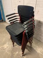 8 industriële vintage schoolstoelen, Huis en Inrichting, Stoelen, Ophalen, Zo goed als nieuw, Bruin, Vijf, Zes of meer stoelen