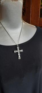 Antieke ketting  met Swarovski kristal kruis., Ophalen of Verzenden, Overige materialen, Ketting