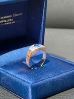18 karaat gouden ring met natuurlijke diamant en tanzaniet!, 18 tot 19, Ophalen of Verzenden, Dame of Heer, Met edelsteen
