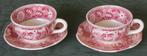 Nr PP67: 2 Roze Teadrinker theekopjes, Antiek en Kunst, Antiek | Servies los, Ophalen of Verzenden