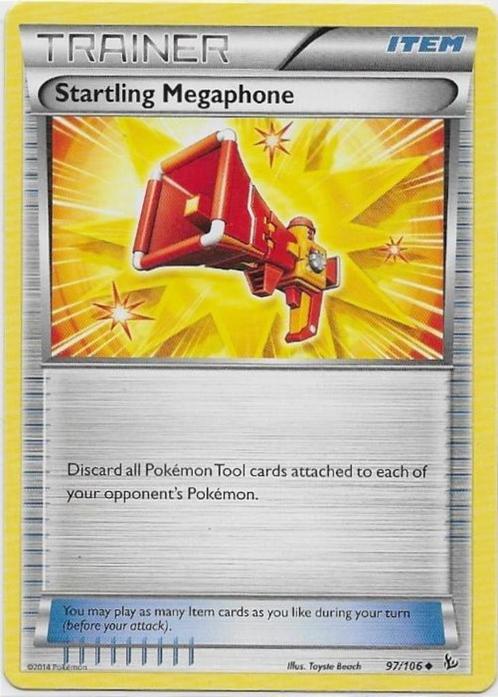 Flashfire,  Startling Megaphone [uncommon] 97/106, Hobby en Vrije tijd, Verzamelkaartspellen | Pokémon, Nieuw, Losse kaart, Verzenden