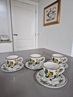 4 espressokopjes met schotels Villeroy en Boch Botanica, Huis en Inrichting, Keuken | Servies, Overige stijlen, Kop(pen) en/of Schotel(s)