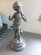 Bronzen Auguste Moreau Engel met Viool, Antiek en Kunst, Kunst | Beelden en Houtsnijwerken, Ophalen of Verzenden