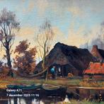 A J ZWART , OMGEVING GIETHOORN waarschijnlijk., Antiek en Kunst, Kunst | Schilderijen | Klassiek, Ophalen of Verzenden
