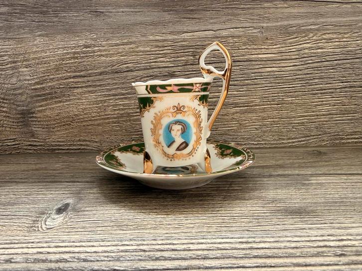 Vintage Weense Stijl Espressokopje met Schotel, Antiek en Kunst, Antiek | Servies los, Ophalen of Verzenden