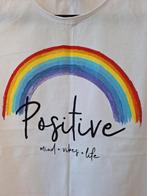 Positive t-shirt, Maat 38/40 (M), Rainbow, Wit, Nieuw