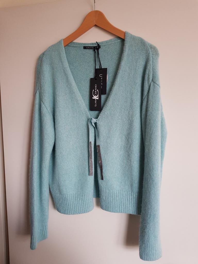 Luisa Cerano mintgroen wol/ alpaca vest maat 42 NIEUW!, Kleding | Dames, Truien en Vesten, Maat 42/44 (L), Nieuw, Ophalen of Verzenden