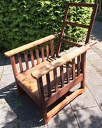 Mooie antieke houten rookstoel met verstelbare rugleuning, Ophalen