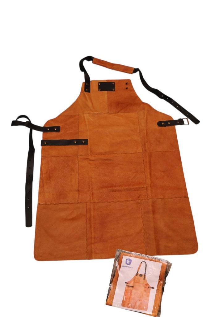 Echt Lederen BBQ Schort - Lichtbruin, Kleding | Heren, Overige Herenkleding, Nieuw, Ophalen of Verzenden