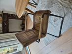 4 (evt 6) leren stoelen, Huis en Inrichting, Gebruikt, Twee, Bruin, Leer