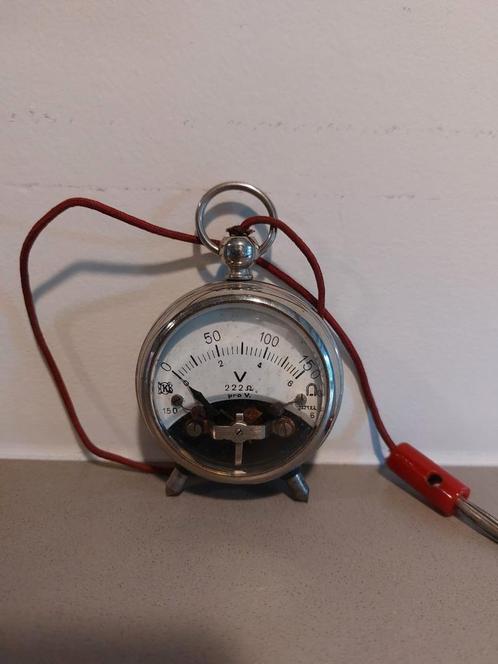 Vintage Voltmeter Zakhorloge Stijl, Antiek en Kunst, Antiek | Gereedschap en Instrumenten, Ophalen of Verzenden