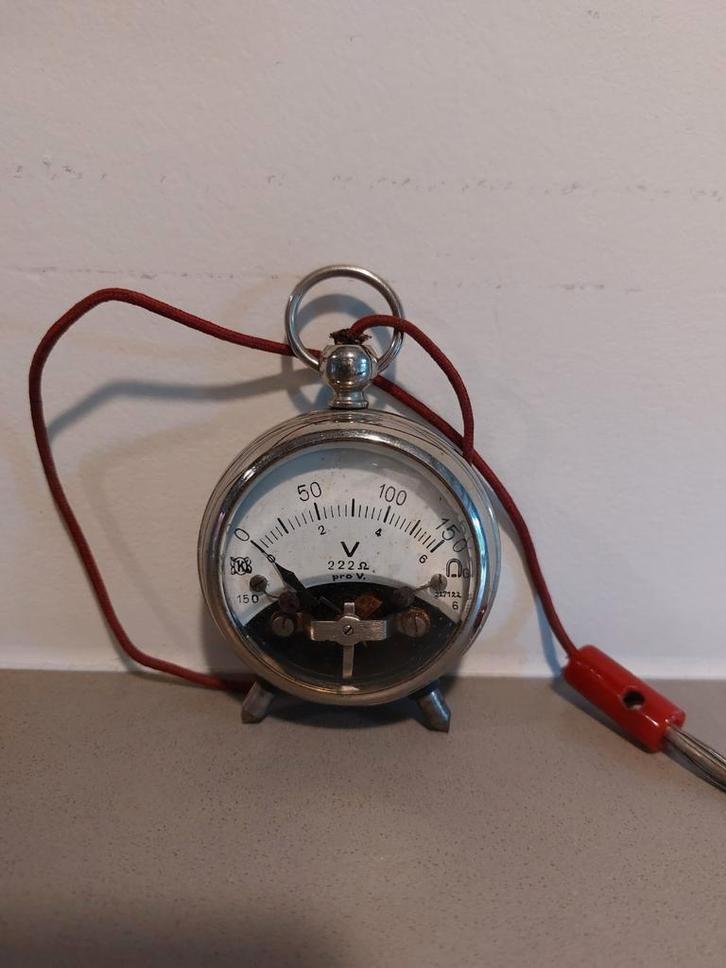 Vintage Voltmeter Zakhorloge Stijl, Antiek en Kunst, Antiek | Gereedschap en Instrumenten, Ophalen of Verzenden